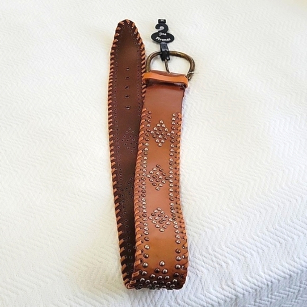 Fina Firenze Leather Studded Belt -  M
